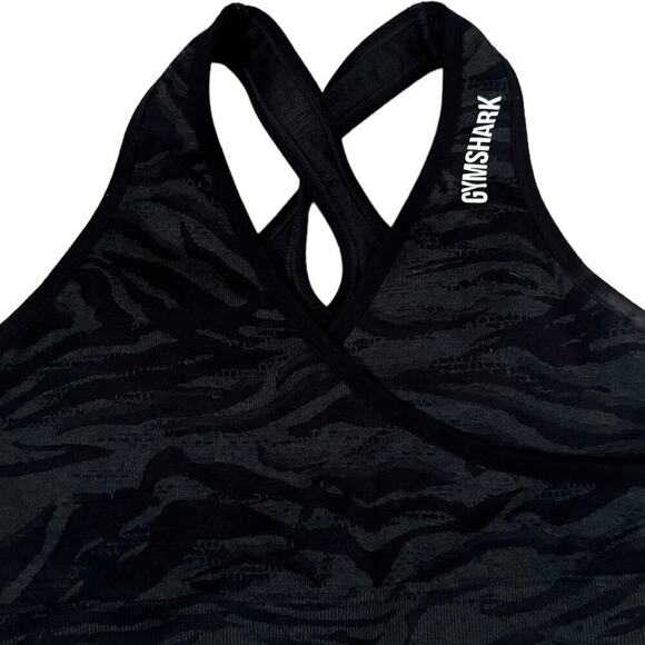 Gymshark Adapt Animal Seamless Sports Bra In Black & Gray Size XS - Picture 3 of 5